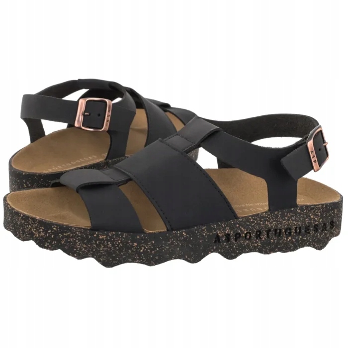 Sandály Asportuguesas Calla L Eco Nubuck Black P018329000 Černé