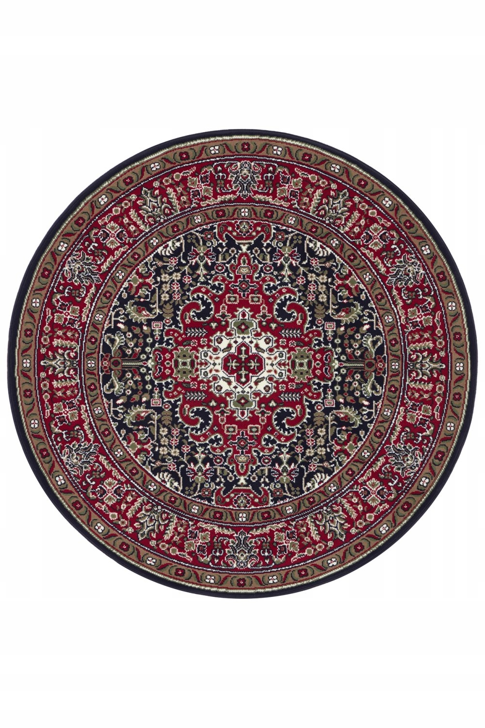 Koberec okrúhly 160 cm, tradičný, klasický vzor do obývačky s mäkkými štetinami