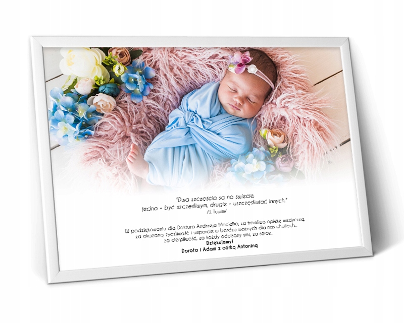 Plakat podziękowanie dla lekarza ramka 13x18 cm