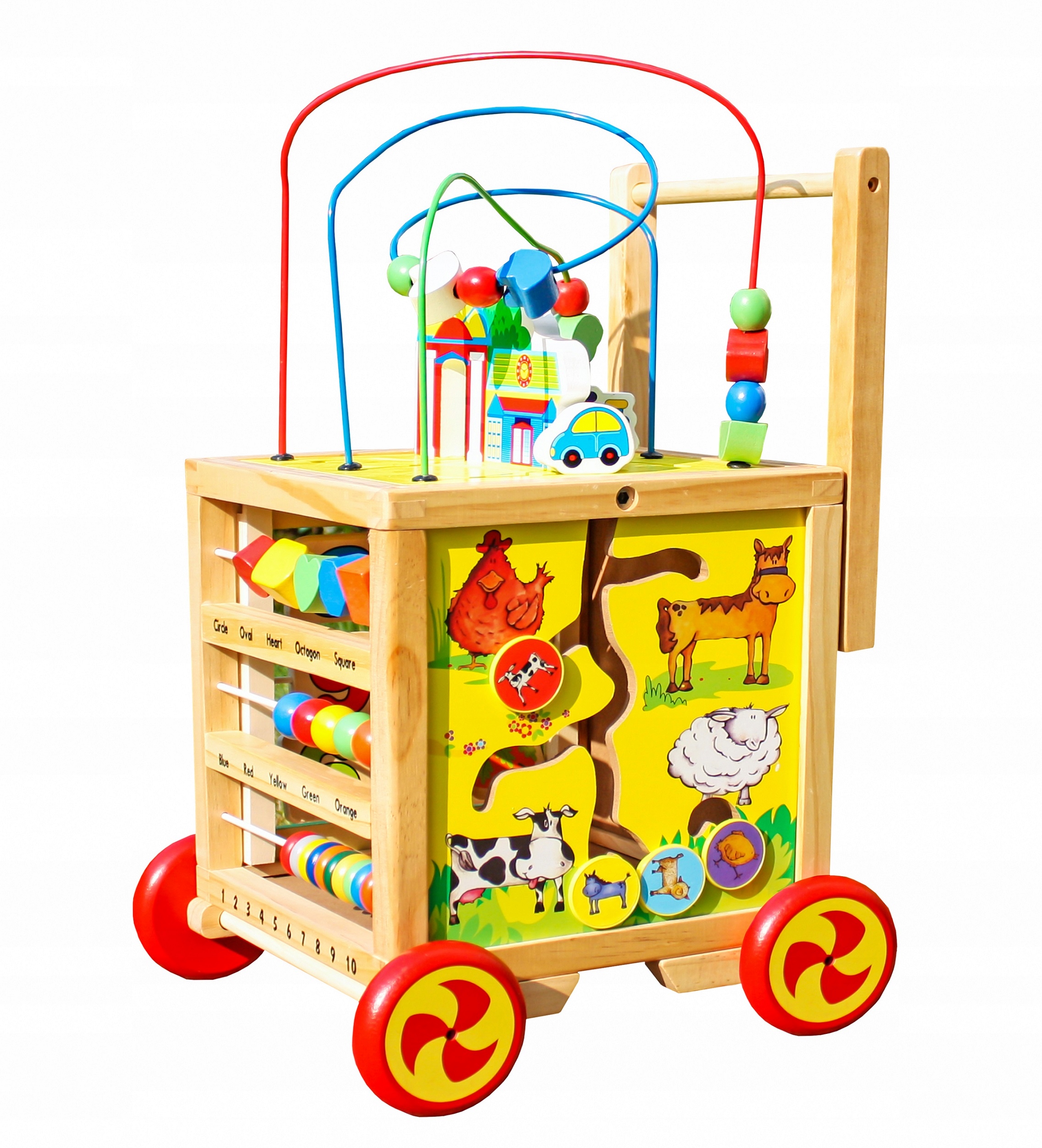 

Chodzik Drewniany Pchacz Kostka Edukacyjna 6w1