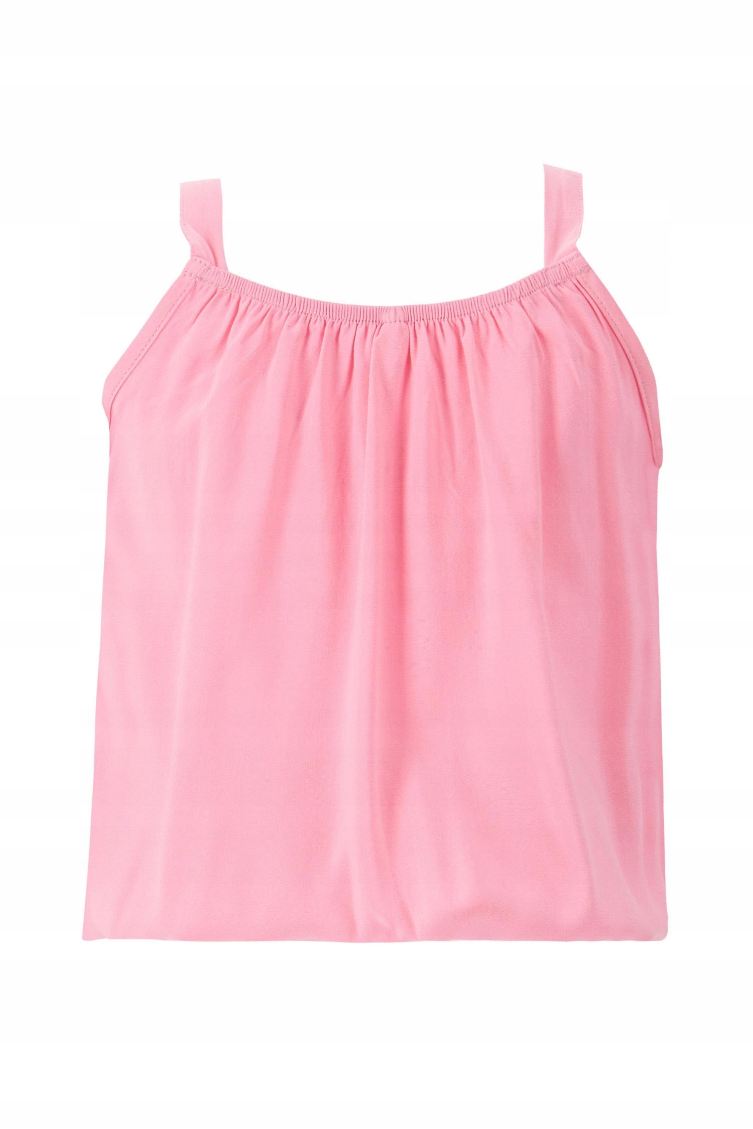 RÓŻOWY TOP BLUZKA FALBANKI RAMIĄCZKA WISKOZA GŁADKA DEFACTO 128-134 Płeć dziewczynki