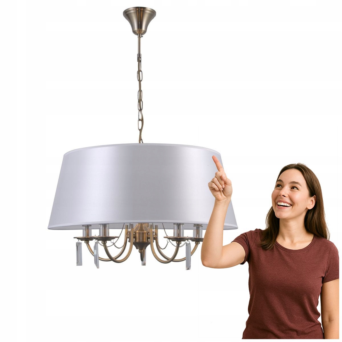 Klasický luster Solana 5-ramenný hnedý Italux