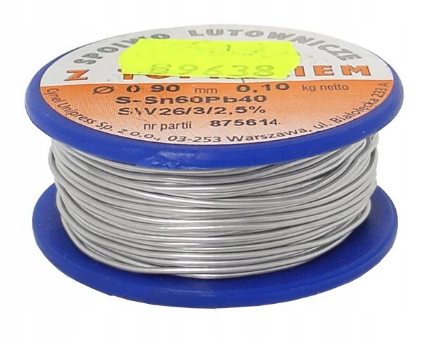 

Cyna 0.90 100g LC60 Spoiwo Lutownicze Drut Lut Pro