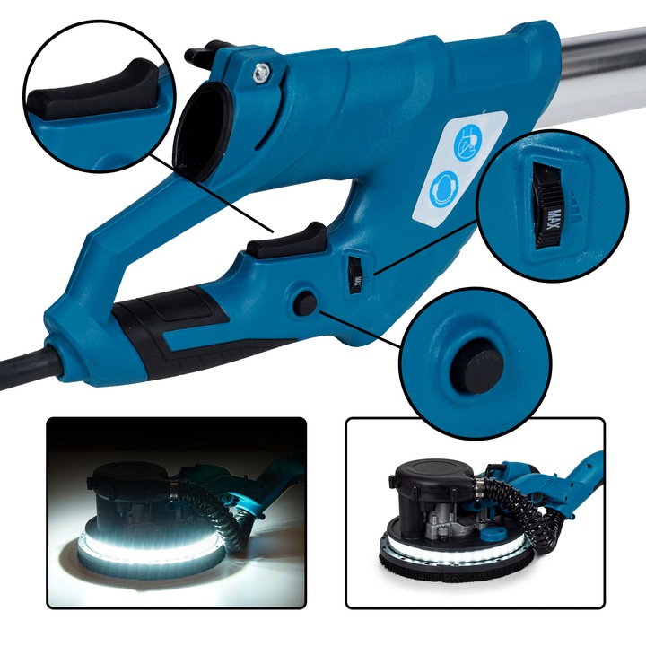 SZLIFIERKA GIPSU GŁADZI TYNKÓW ŻYRAFA LED 2000W Rodzaj zasilania sieciowe