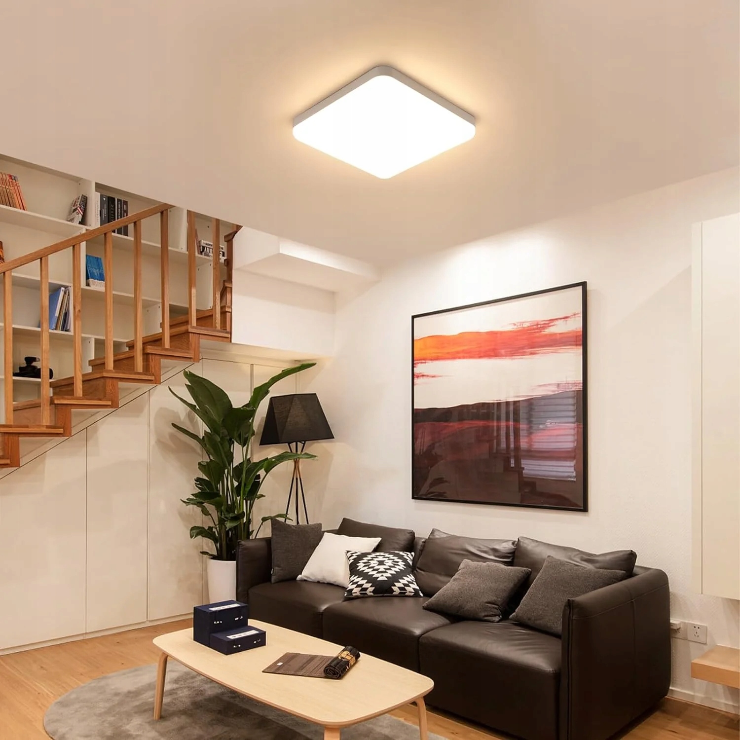 LAMPA SUFITOWA LED LAMPA PLAFON BIAŁY 3000K IP54 NOWOCZESNA DO SYPIALNI Rodzaj plafon