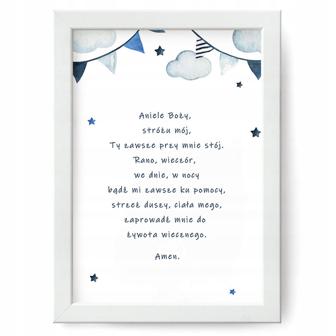 

Modlitwa Aniele Boży obraz plakat A4 chrzest 21x30