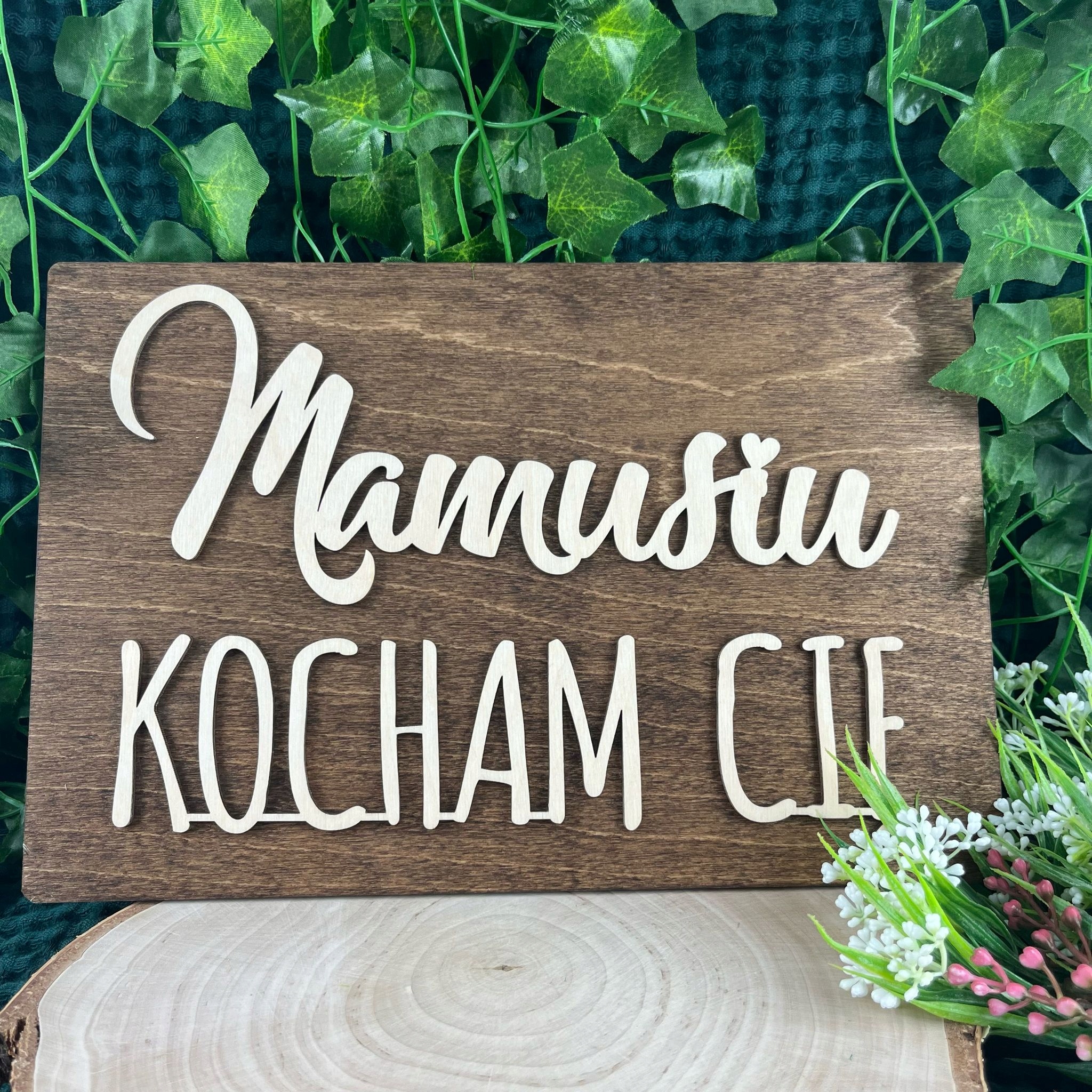 Tabliczka rekwizyt MAMUSIU KOCHAM CIĘ do zdjęć sesji fotograficznych Kod producenta Wesołęgo Alleluja