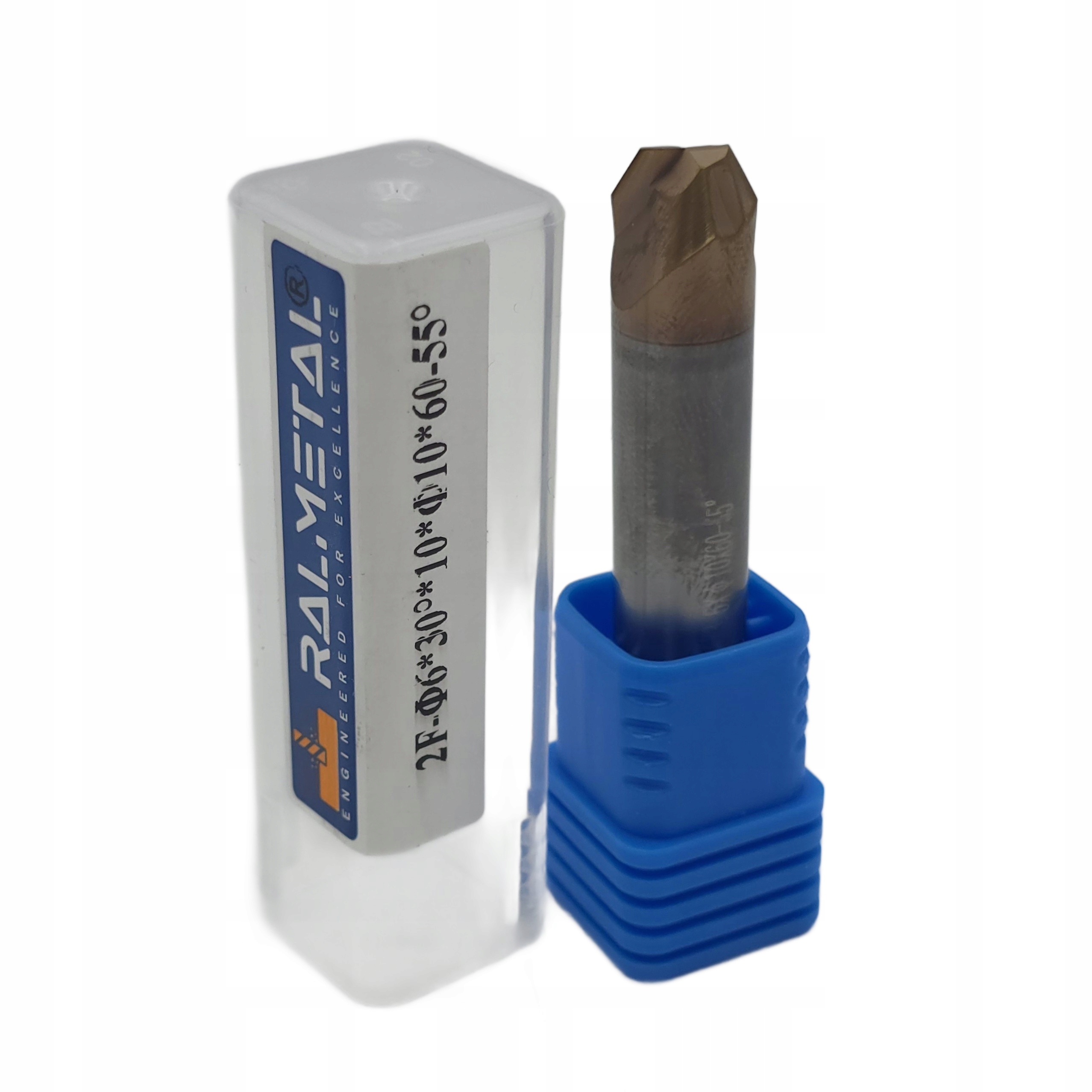 Frez Stożkowy Vhm do Matryc Płaski 6 x 30° x D10 mm TiSiN 55 Hrc