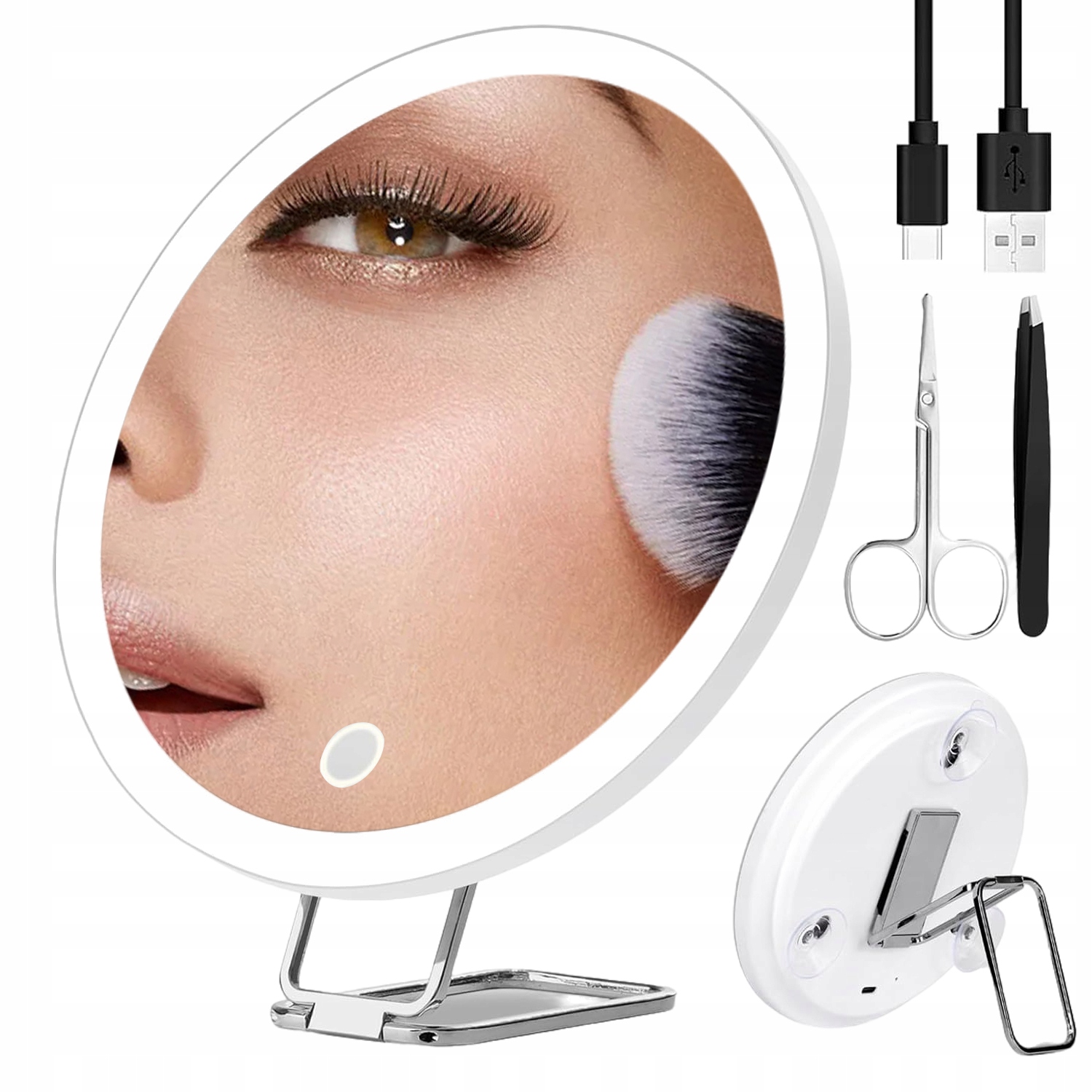 Led Podsvícené Zrcátko Zvětšuje 30X Pro Led Make-up, Bílé
