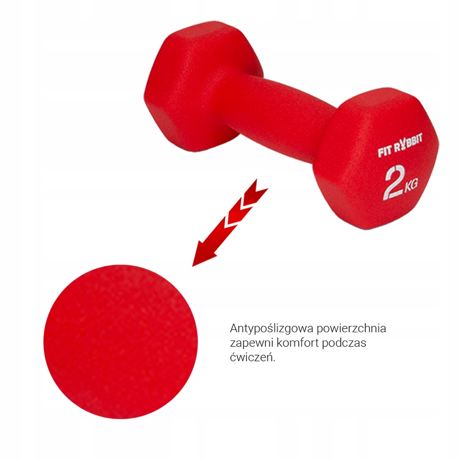 Fit-Rabbit Zestaw Hantli Winylowych HEX 2x2 kg Marka FIT RABBIT