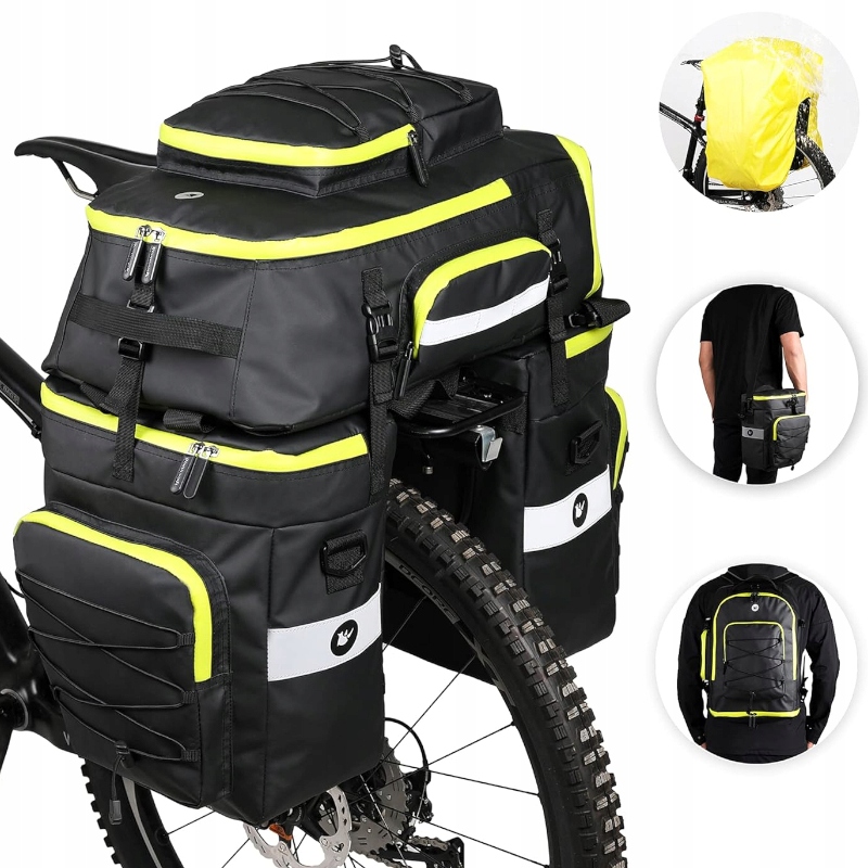Sakwa Rowerowa Na Bagażnik Rowerowy Wodoodporna 3W1 Plecak Rhinowalk 65L