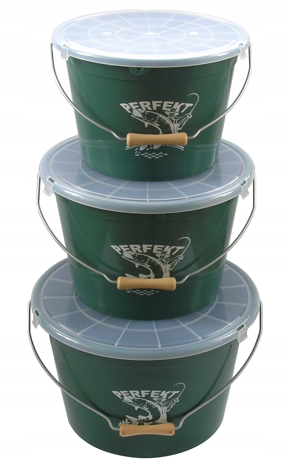 3 X Návnadové Vědro S Odměrkou 13,18,25 L Víko