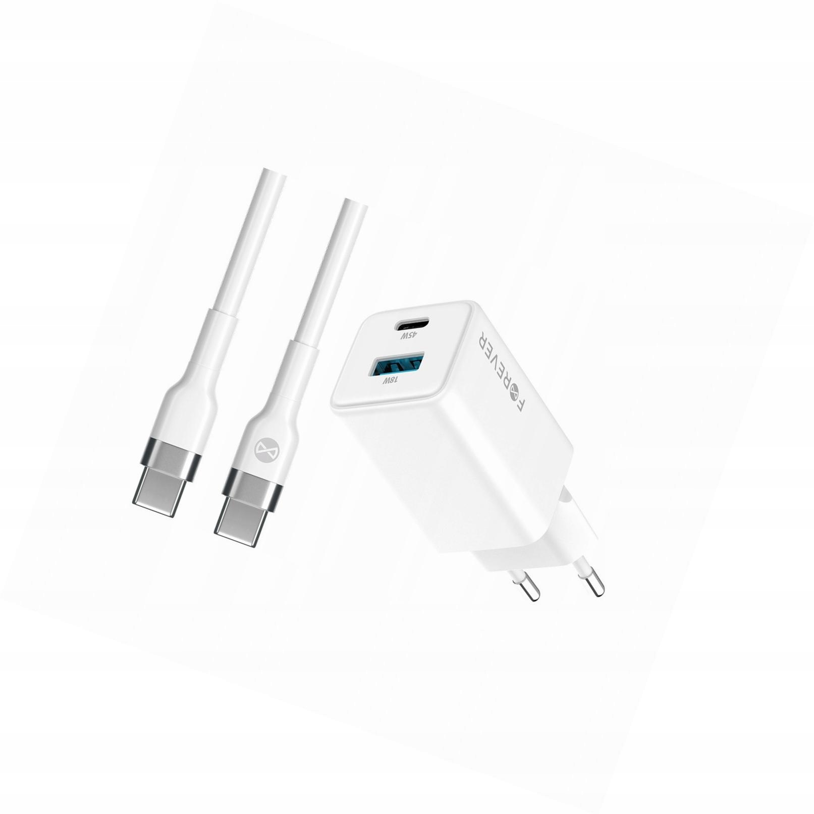 Szybka ładowarka GaN 45W 2 wejścia Usb i Usb-c z kablem do Oppo Reno 12 Pro