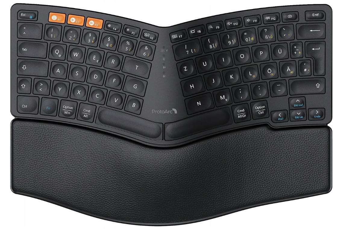 ProtoArc Ergonomiczna klawiatura Bluetooth z podpórką pod nadgarstek