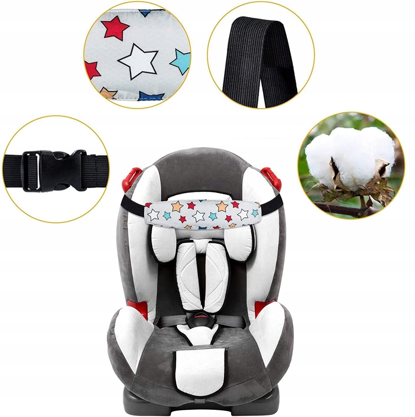 OPASKA PODTRZYMUJĄCA GŁOWĘ DZIECKA W AUCIE PAS DO FOTELIKA Marka inna marka