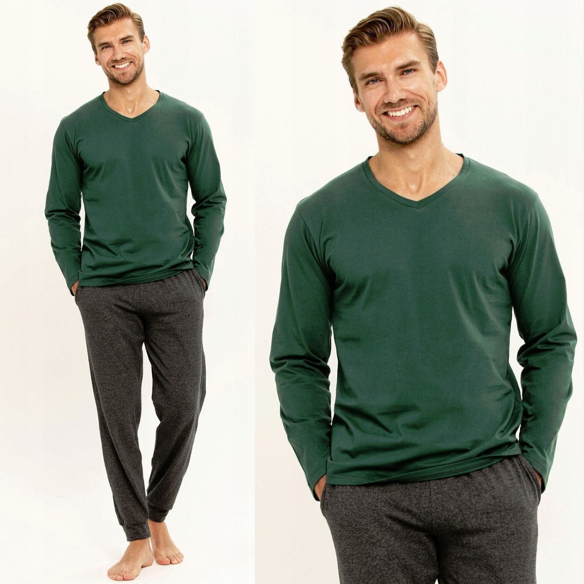 Taro dlouhé pánské pyžamo z bavlny Dan 3301 L-2XL L