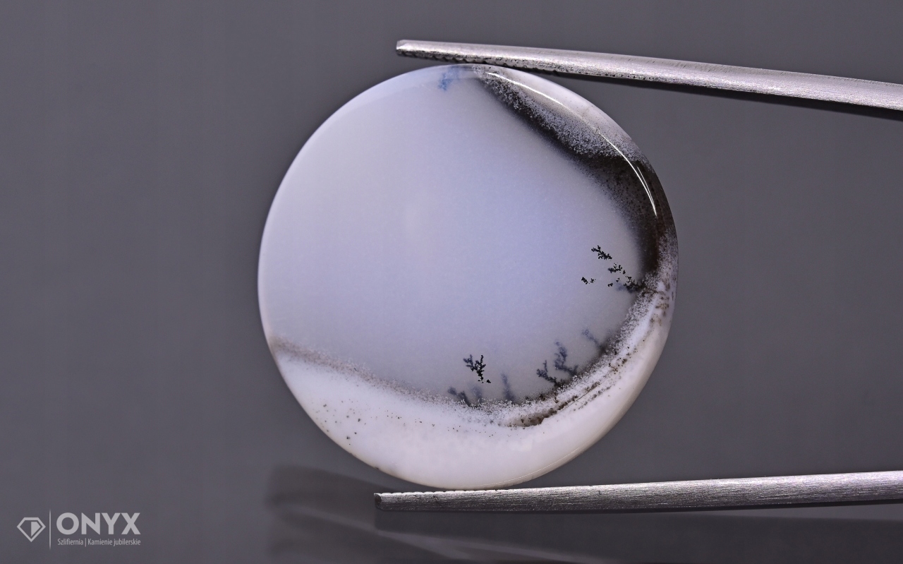 Dendritový achát z Turecka mělký kulatý fi 25 mm