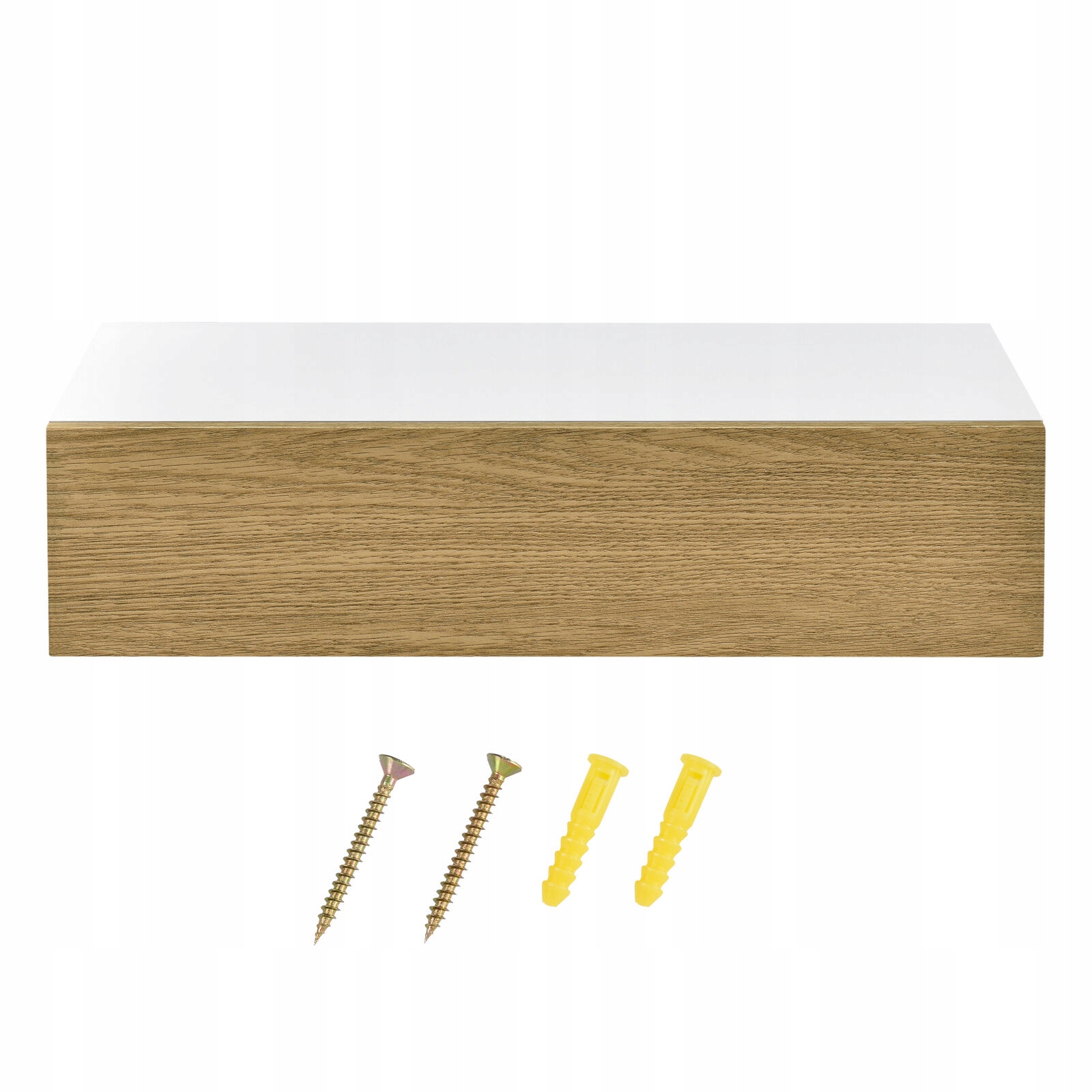 PÓŁKA WISZĄCA SZAFKA Z SZUFLADĄ ŚCIENNA biała Głębokość mebla 24 cm