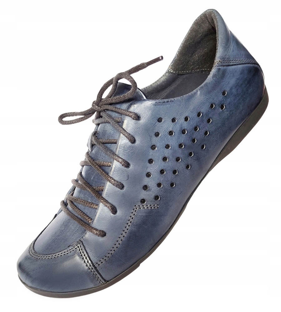 Sportovní polobotky kožené Maciejka přírodní kůže modré 36