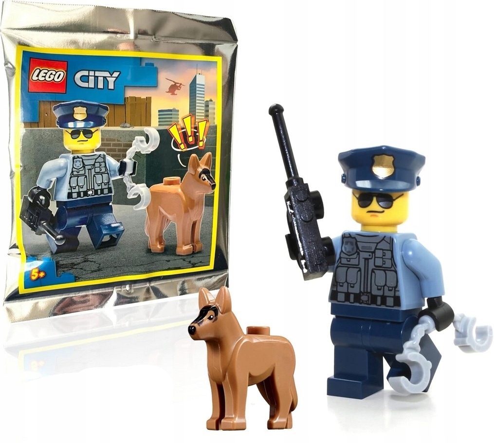 Lego City Minifigurka Policjant Pies Folia Polybag Akcesoria 6+ Lat