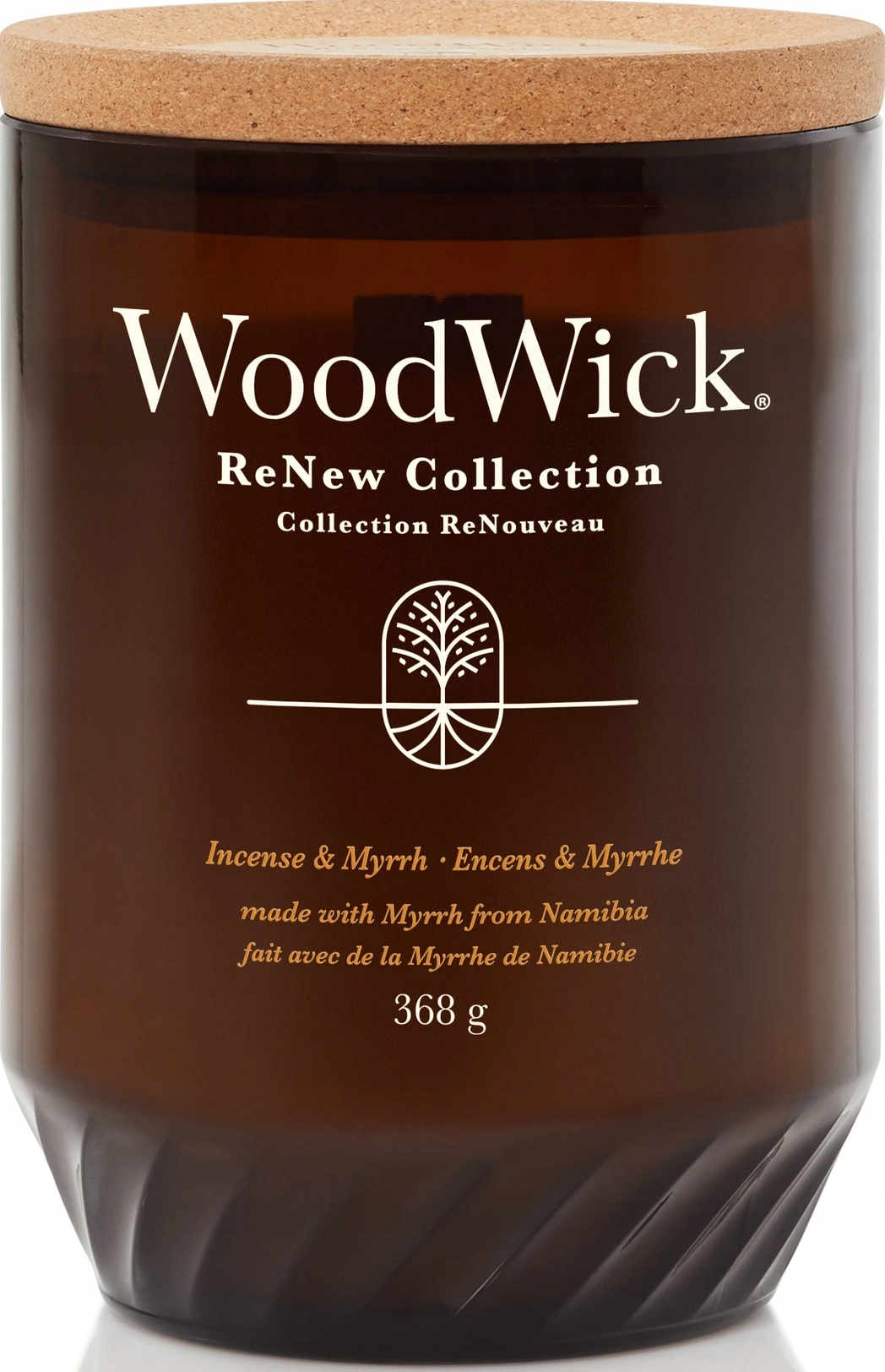 WoodWick vonná svíčka s dřevěným knotem Renew Incense & Myrrh 368 g