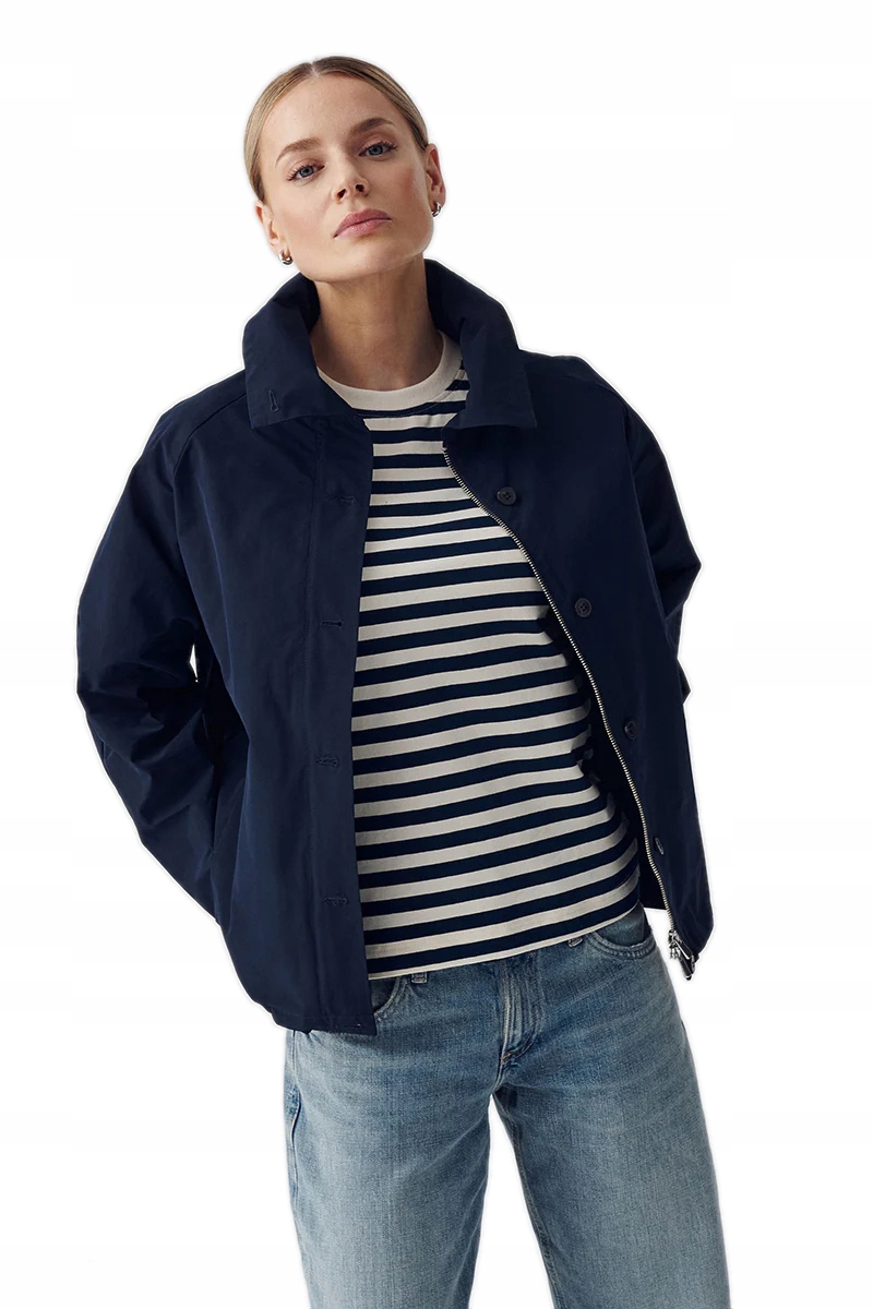 Jarní Dámská Bunda Tmavě Modrá, Volná, Oversize, Lehká, Dámská, Janbor Xs