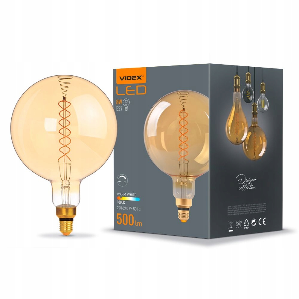 Żarówka LED Filament 8W 500lm 1800K E27 G200