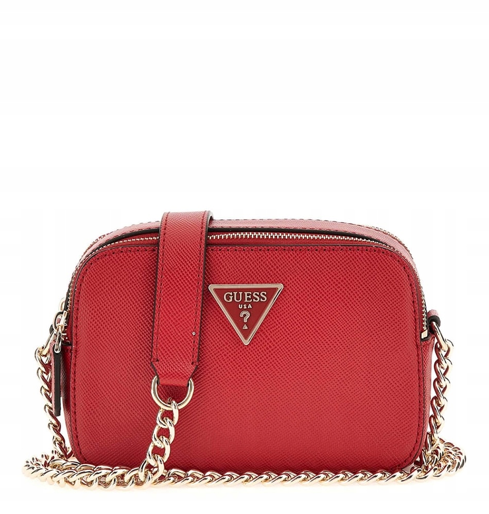Guess Červená Lakovaná Kabelka Přes Rameno S Řetízkem 14x20,5x7,5 Hlava