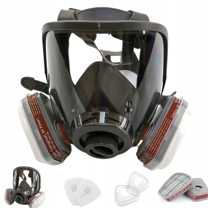 MASKA LAKIERNICZA PEŁNA PA1 PODWÓJNA PRZECIW GAZOWA CHEMICZNA FILTRY 2X