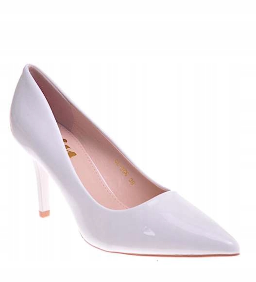 DAMSKIE CZÓŁENKA BIAŁE SZPILKI 11763 38