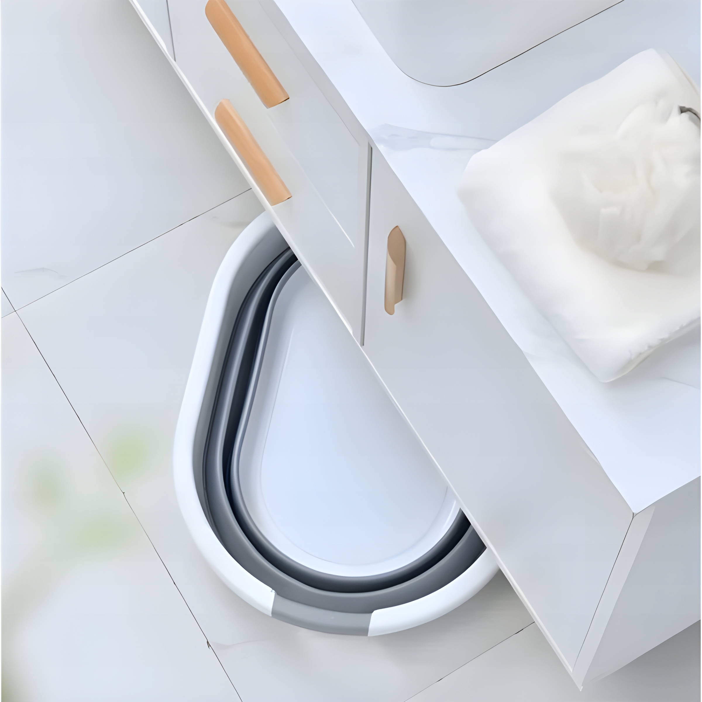 SOLIDNY KOSZ NA PRANIE SKŁADANY MISKA SKŁADANA SILIKONOWA OWALNA DUŻA 25L Wysokość produktu 24 cm