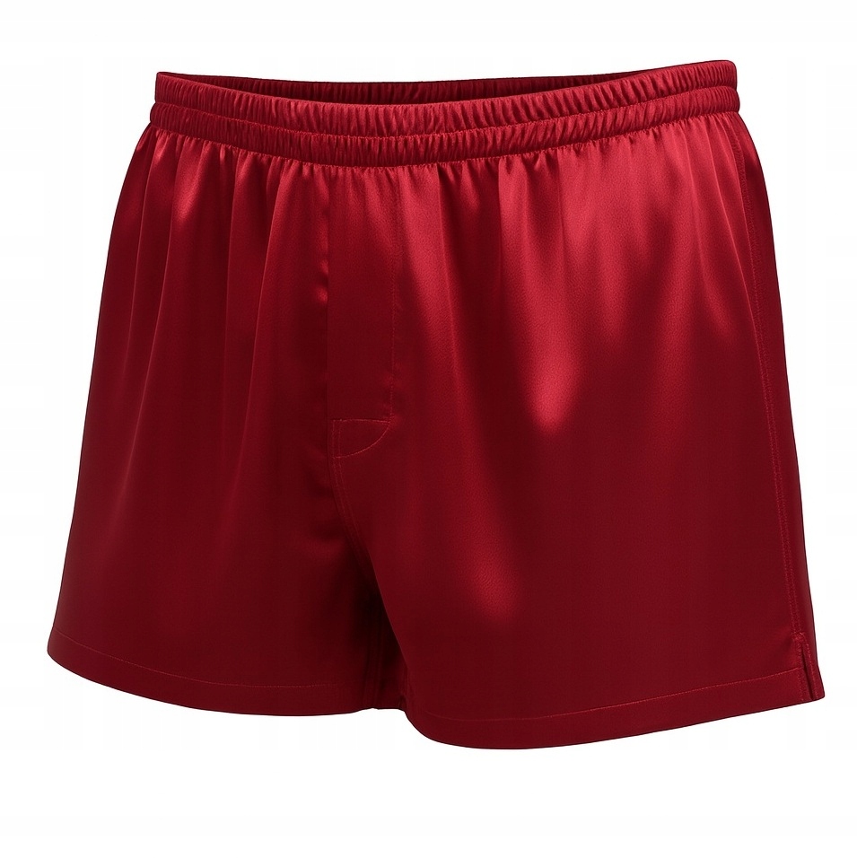 Boxerky 100% Hedvábné Pánské Kraťasy Slipy Pánské spodní prádlo červené L/XL