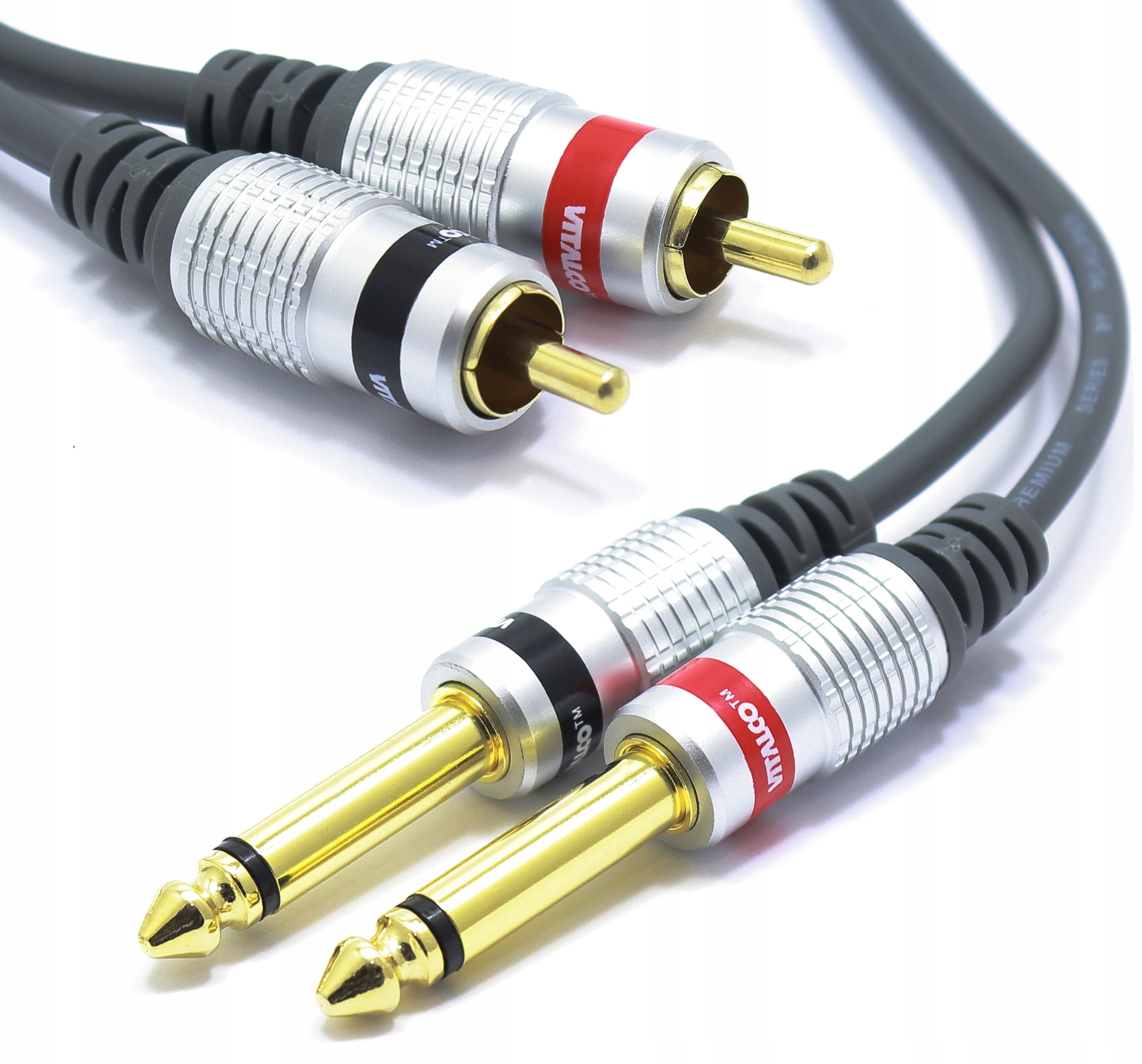 

Kabel 2x Jack 6,3 Mono 2X Rca Vitalco MK50 5m
