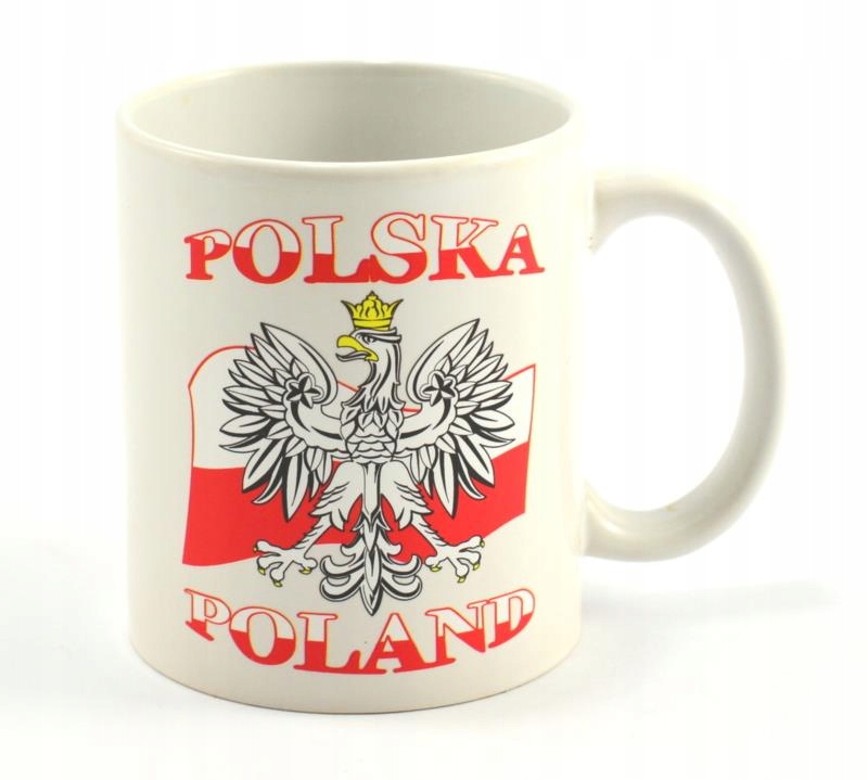 kubek ceramiczny biały  Polska  orzeł na godle — 2
