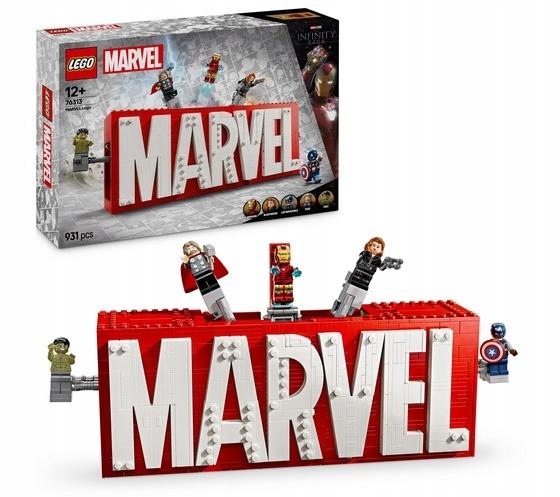 Lego(r) Heroes 76313 Logo Marvel s minifigurkou.