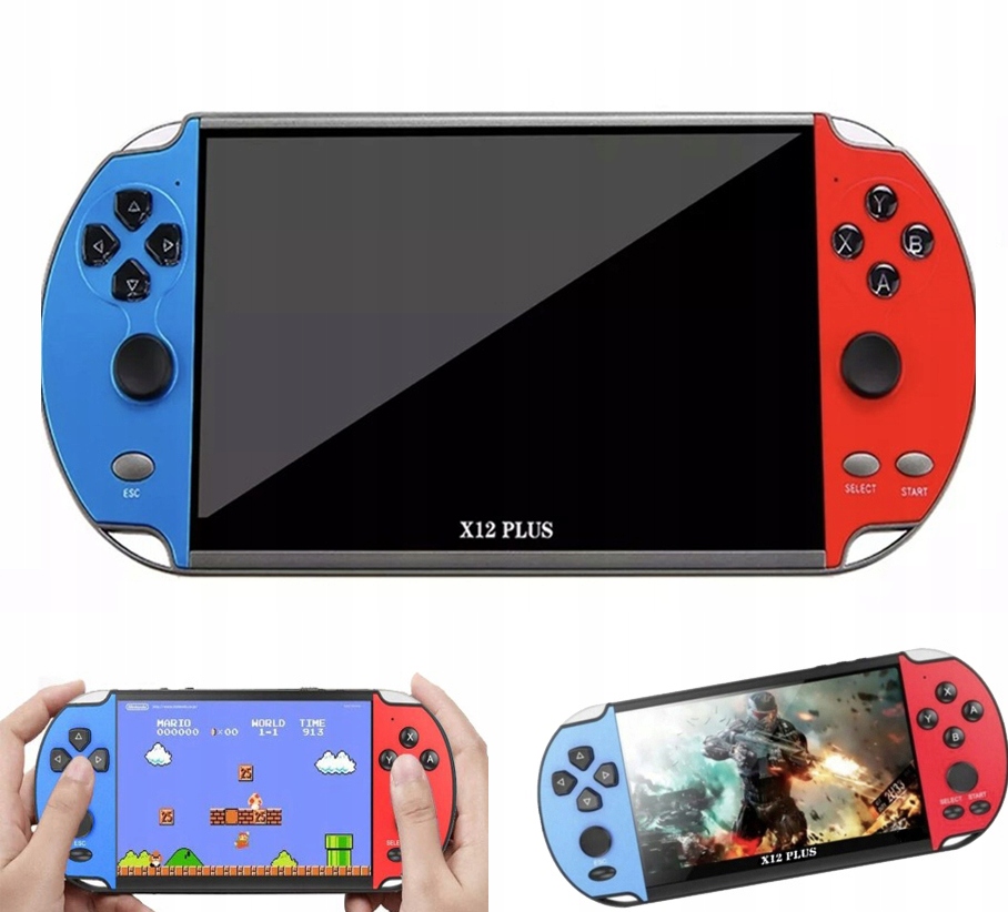 Retro Konsola Przenośna X12 Plus Z 2700+ Grami, 16GB Pamięci