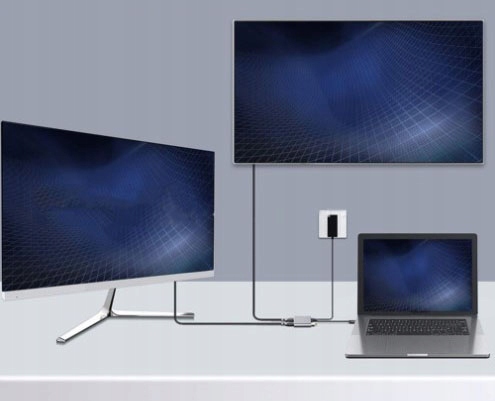 ADAPTER HUB Przejściówka USB-C 3.1 4W1 2x HDMI 4K USB 3.0 Power Delivery PD Informacje o bezpieczeństwie CE