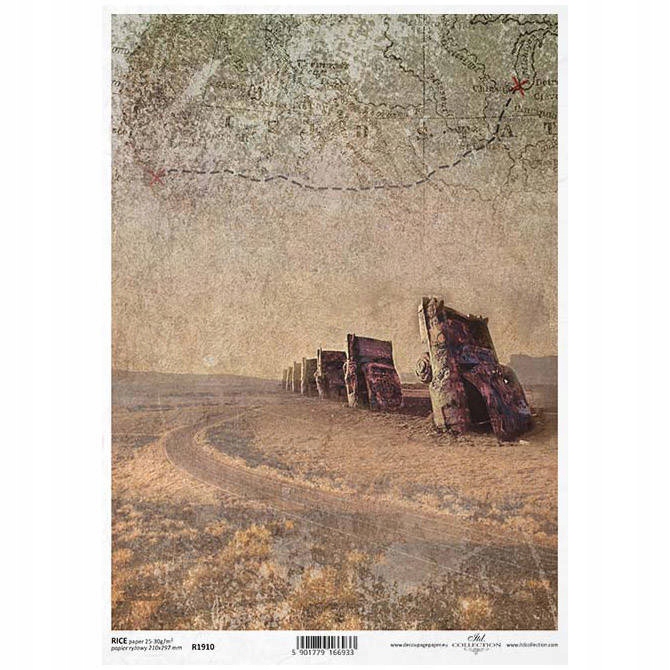 Papier ryżowy do decoupage R1910 stare samochody