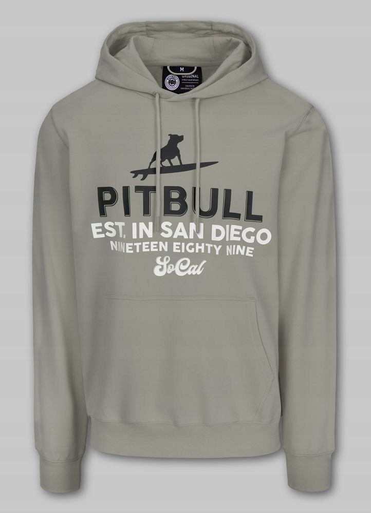 Pánská Mikina s kapucí Pitbull Mikina S Klokaní Kapsou s potiskem Surfing Dog