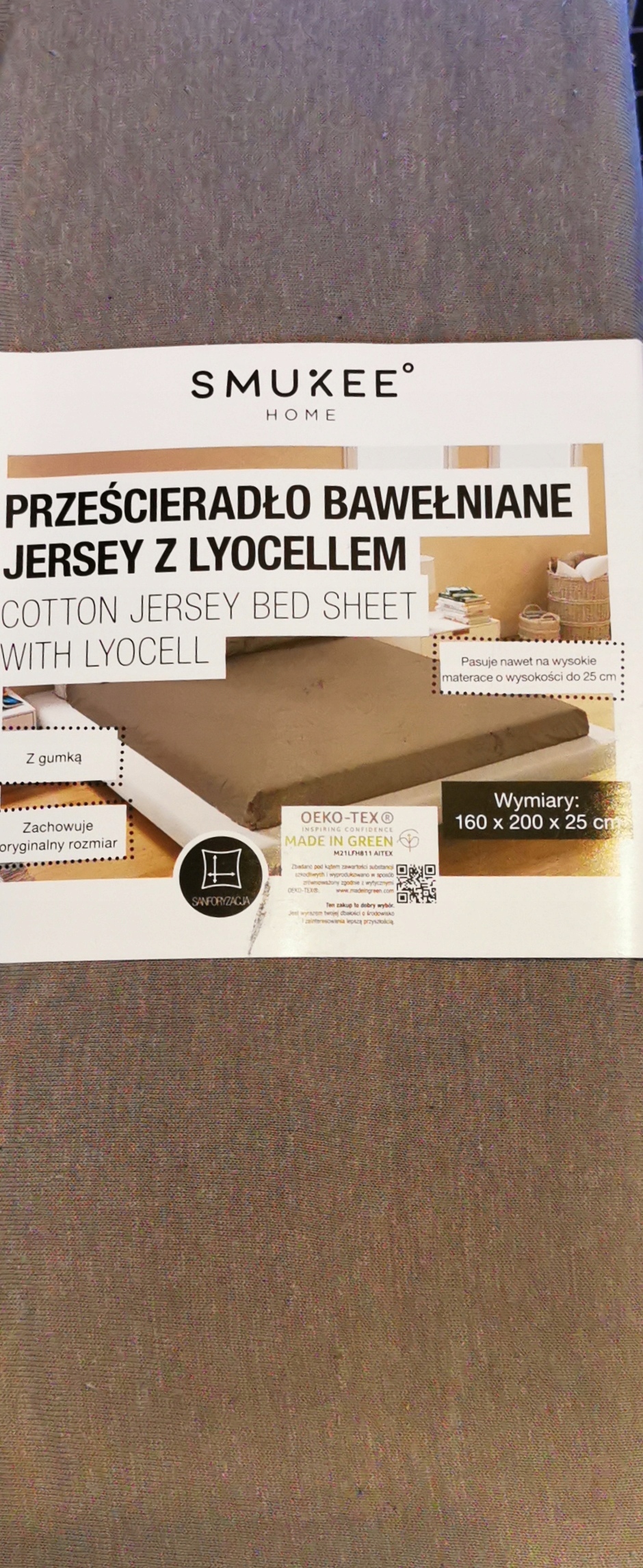 

Prześcieradło z gumką jersey z lyocellem 160X200