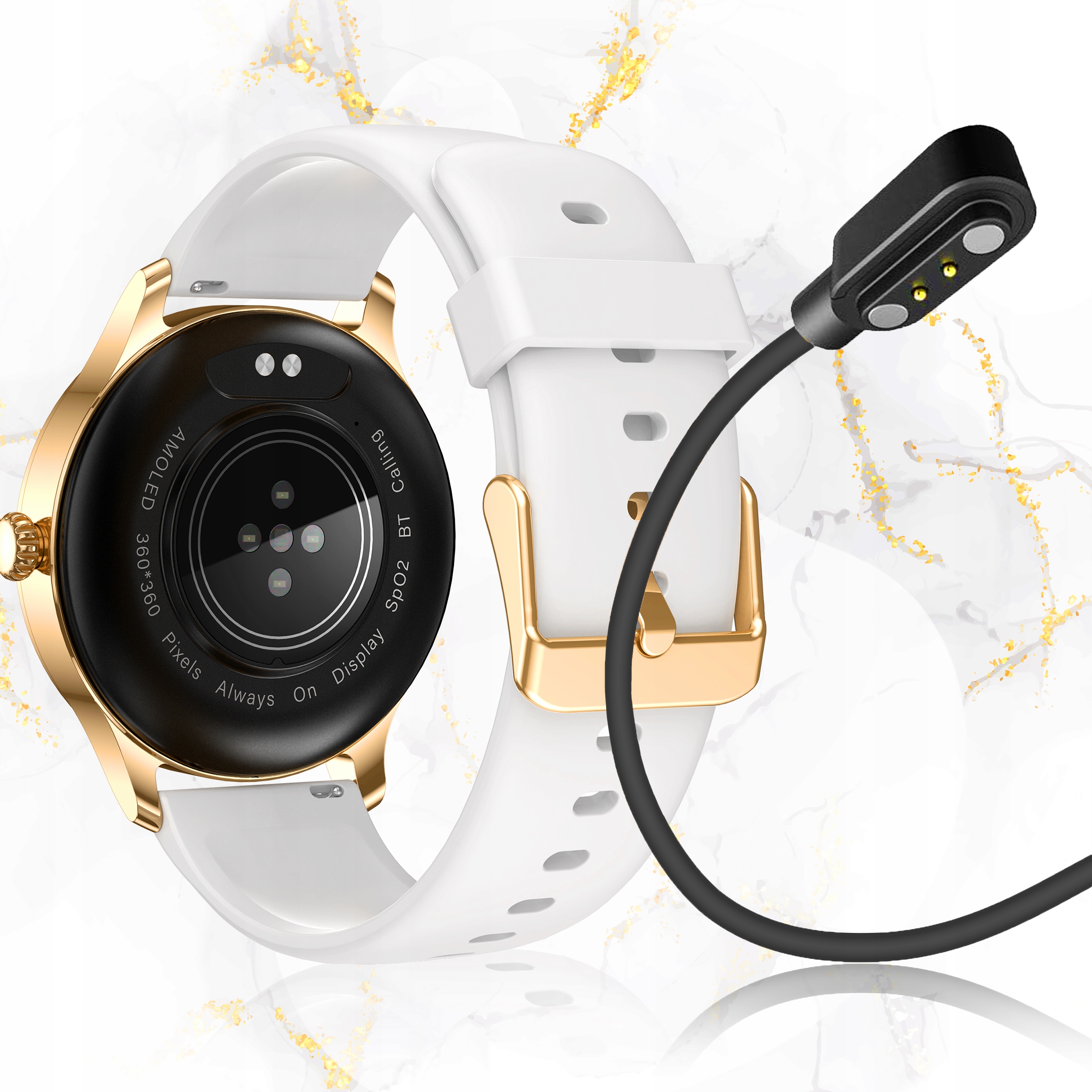 SMARTWATCH ZEGAREK MENU POLSKIE DAMSKI ROZMOWY SPORT PULS SMART WATCH Transmisja danych brak
