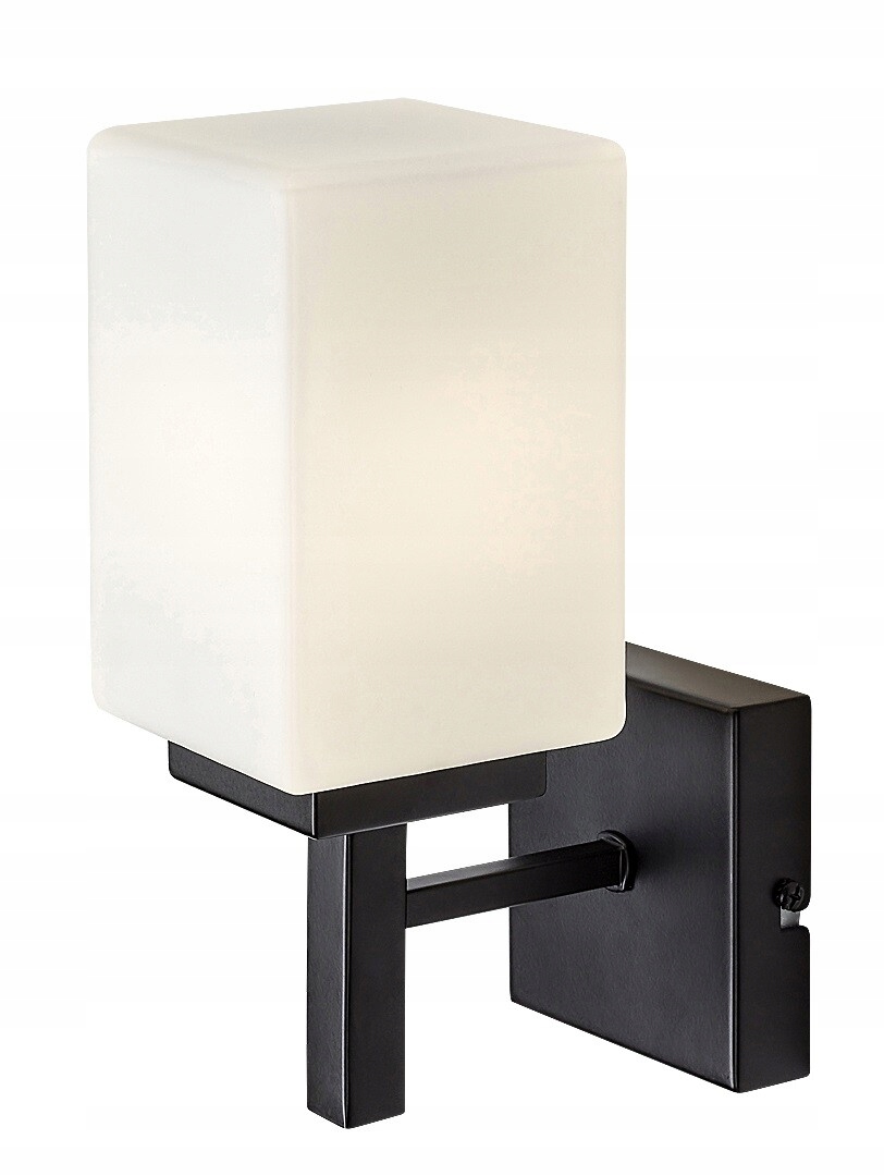 Koupelnové nástěnné svítidlo černá bílá skleněná lampa 1xE14 10W Zenkai Rabalux