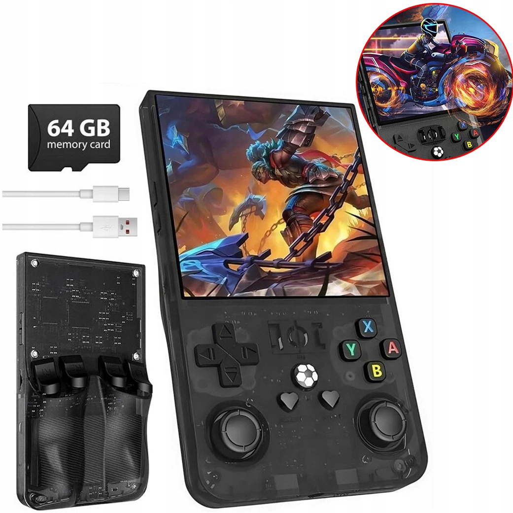 R36 Max Konsola Do Gier Retro Linux 64GB Joystick 3D Bateria 4000MAH Hd