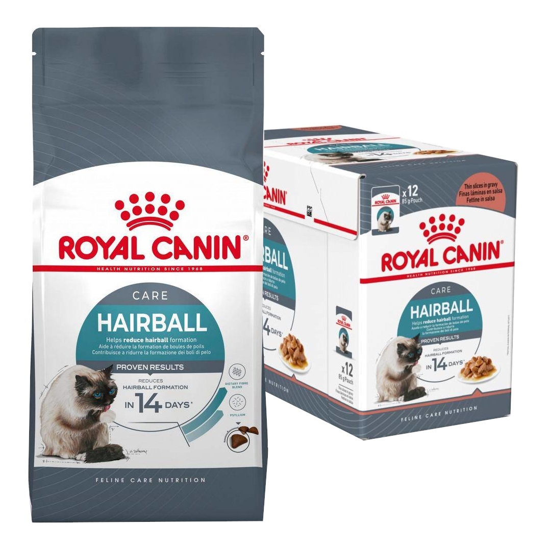 Levně Royal Canin Hairball Care 10 kg 12 x 85 g Krmivo pro dospělé kočky
