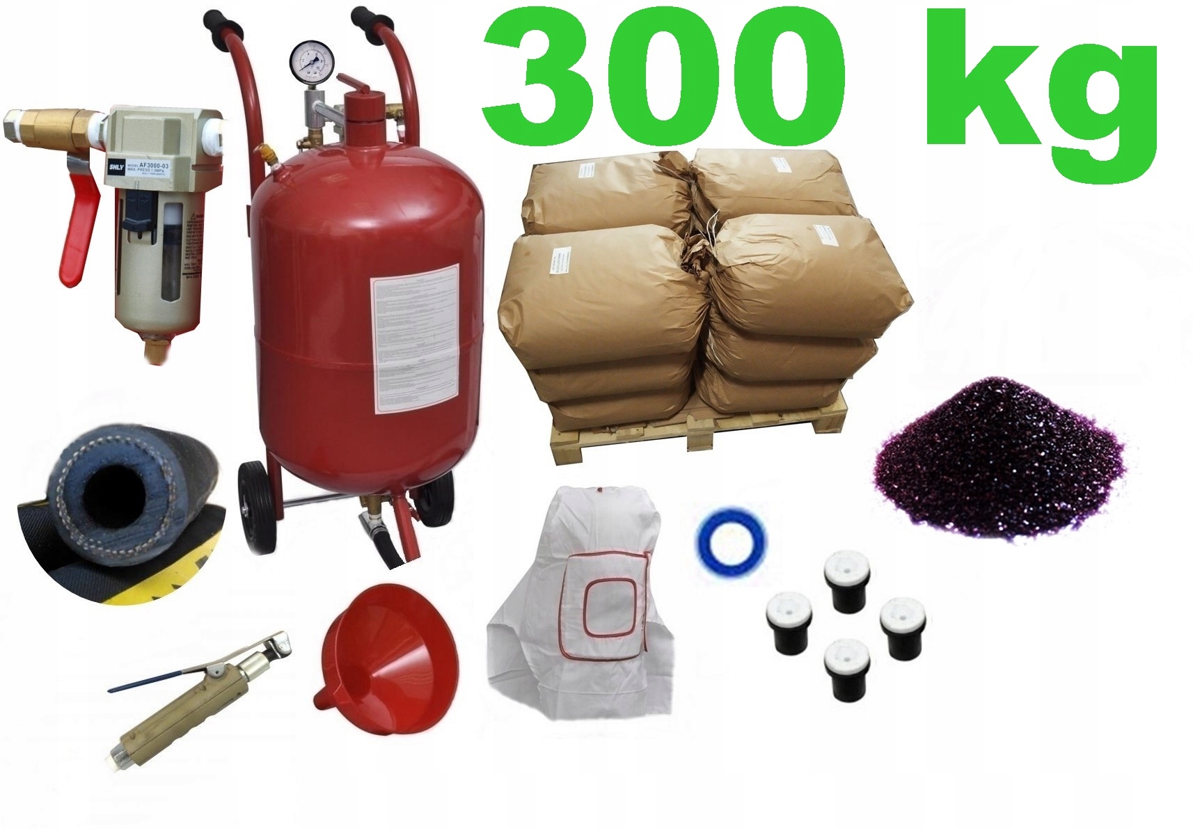 ZESTAW DO PIASKOWANIA PIASKARKA SCIERNIWO 300 kg Producent code Piaskarka 38L scierniwo 300 kg