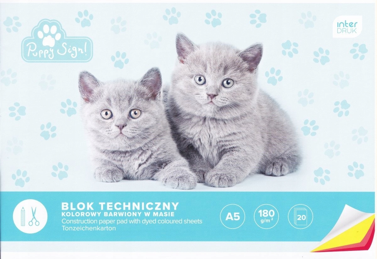 Blok techniczny kolorowy A5 barwiony w masie kolor Stan opakowania oryginalne