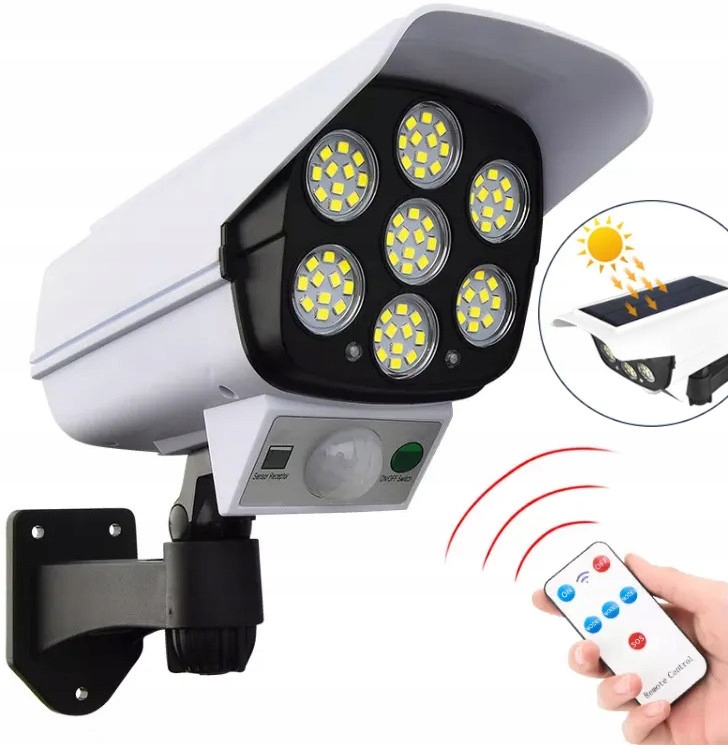 

Lampa Solarna 2w1 Atrapa Kamery Led Czujnik Ruchu