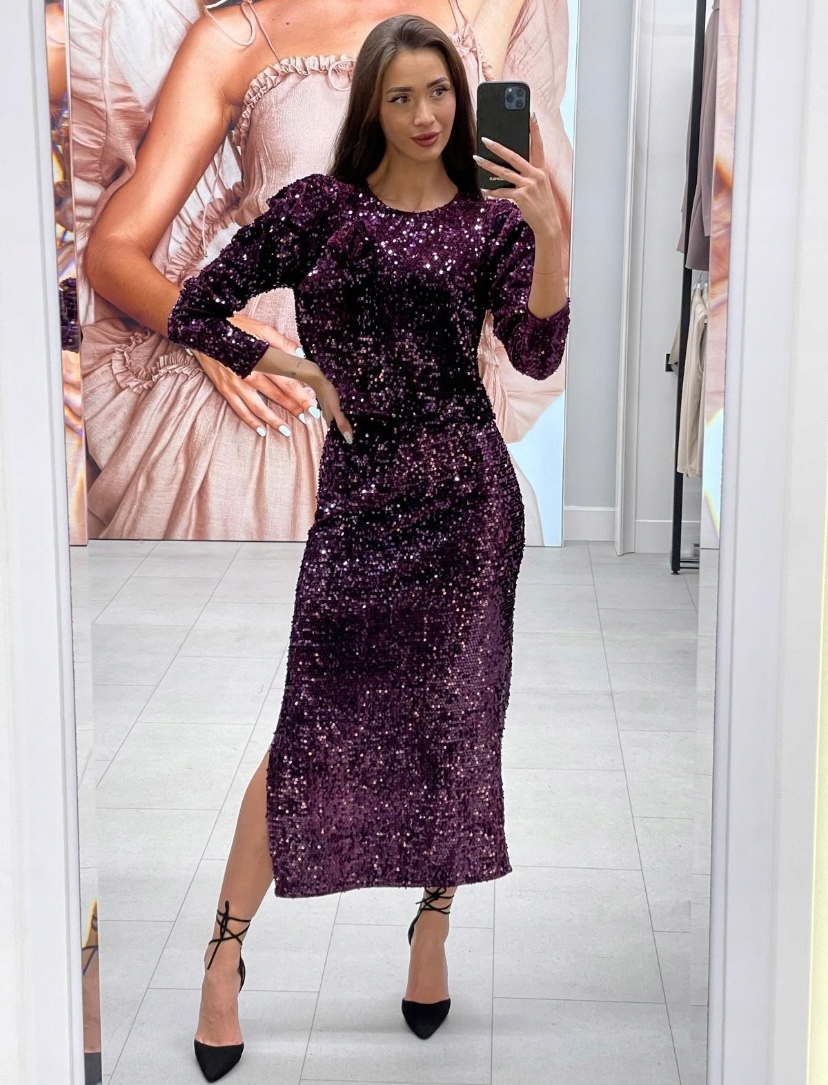 Flitrová halenka Fialová Krátká 1053 Lalous vel L