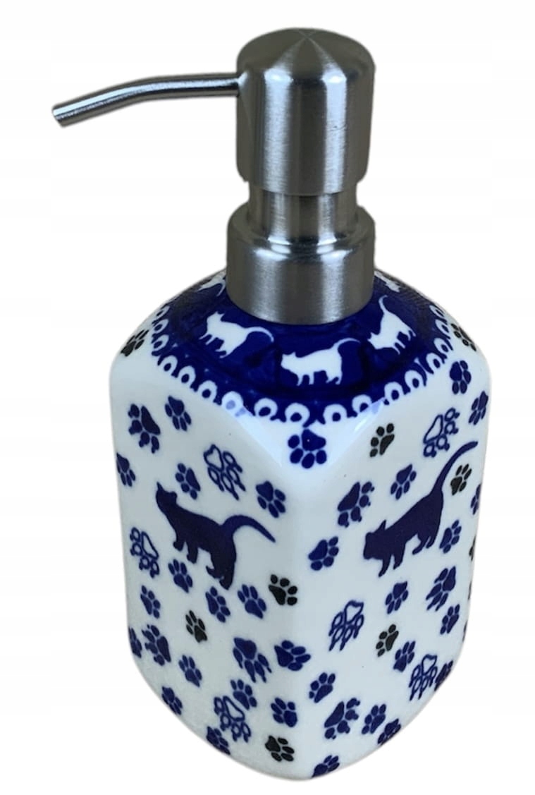 Láhev dávkovač na mýdlo 400 ml Kvadratová Kočka Keramika Boleslav