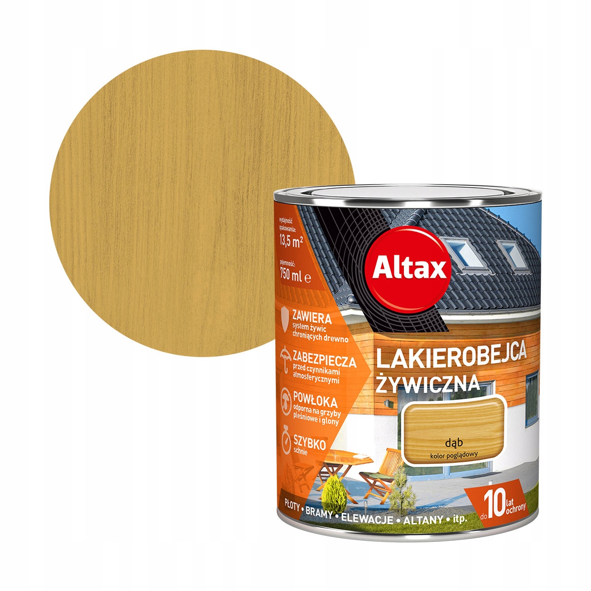 ALTAX LAKIEROBEJCA ŻYWICZNA 0,75L DĄB